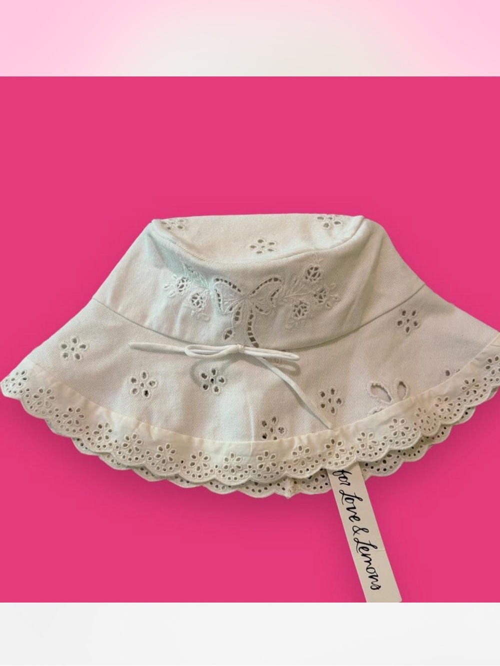 For Love & Lemons bow inset bucket hat new with tags